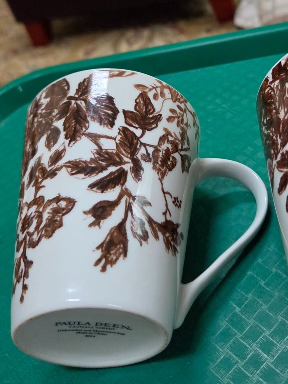 Paula Deen tatnall street mug brown florals set of two